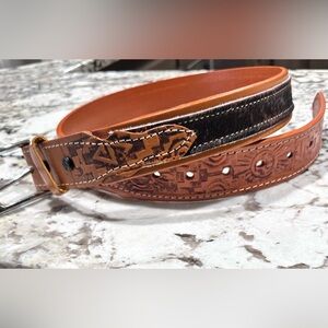 New Genuine leather and horse hair belt 34 inches